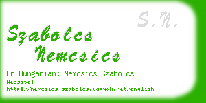 szabolcs nemcsics business card